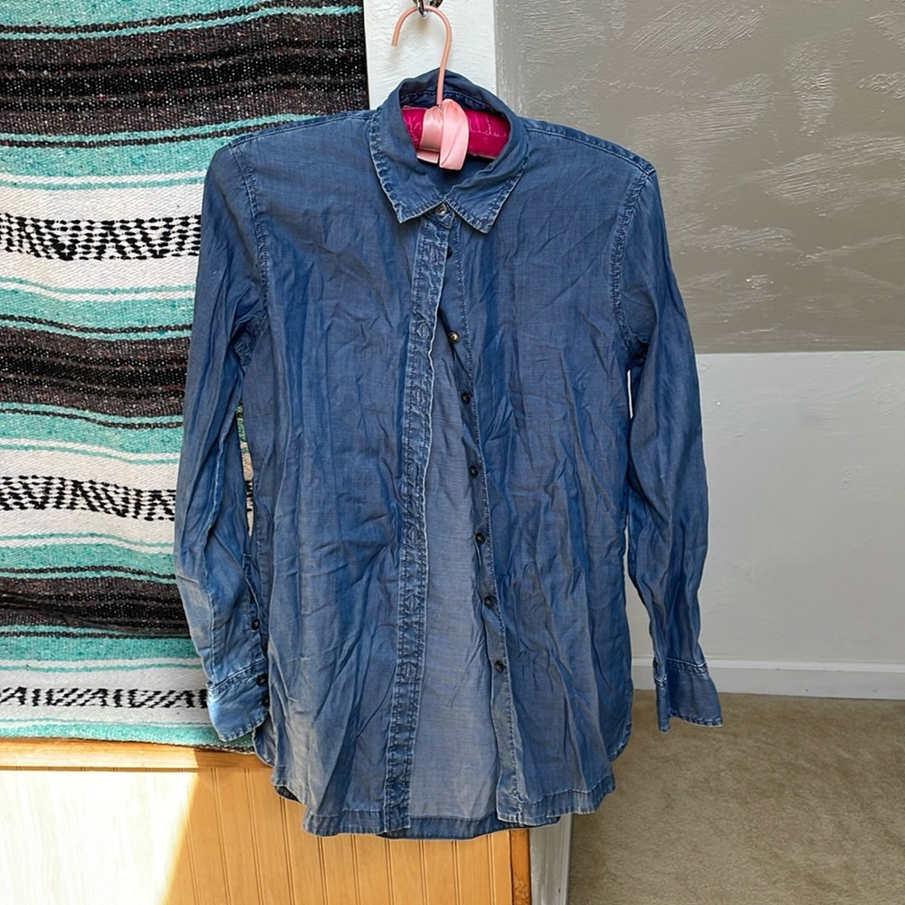 Banana Republic Parker shirt - denim blue, women's xs